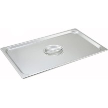TigerChef Full Size Solid Stainless Steel Steam Table Pan Cover - 2 pcs