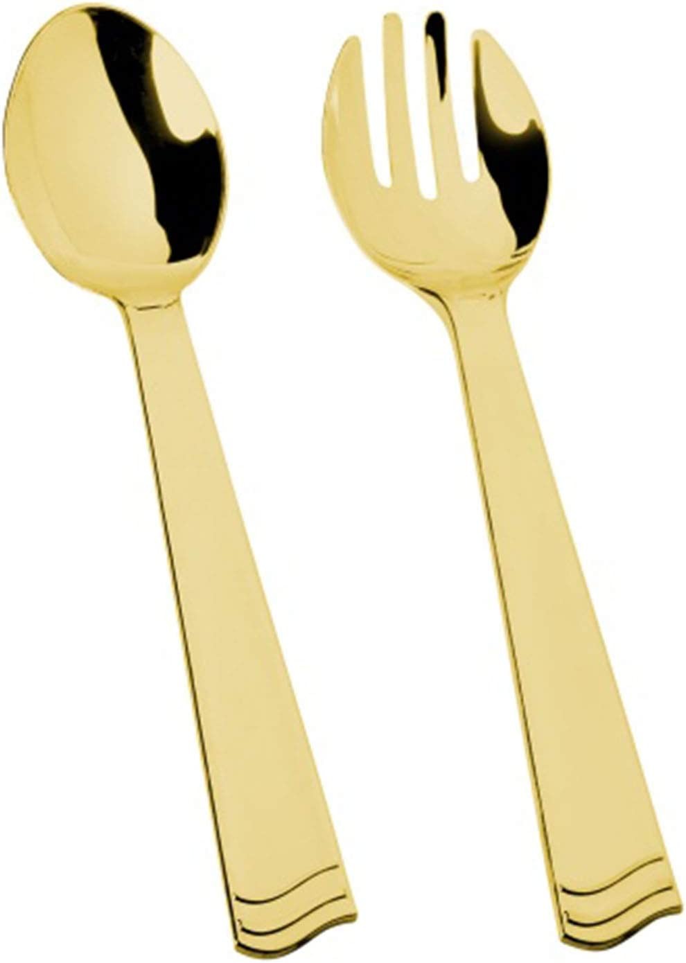 TigerChef Gold Heavy Duty Disposable Plastic Serving Spoon/Fork Set, 6 Sets