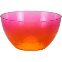 TigerChef Heavy Duty Neon Disposable Pink Orange Plastic Bowls Set 60 oz. - 4 pcs