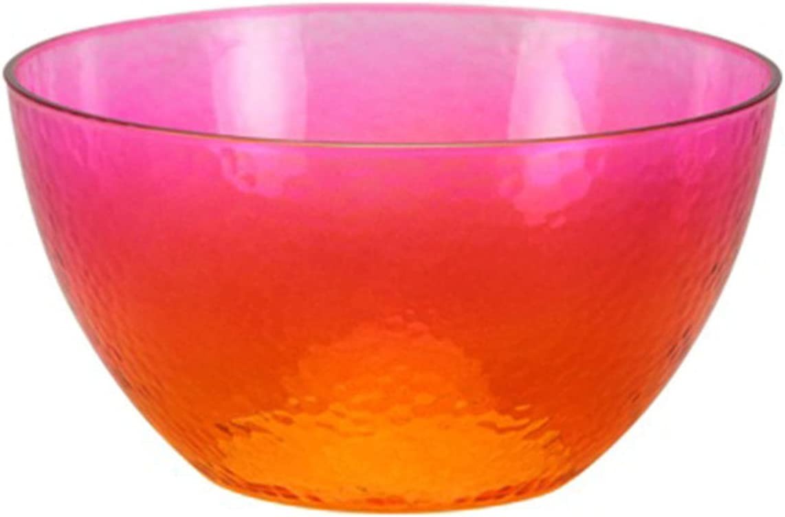TigerChef Heavy Duty Neon Disposable Pink Orange Plastic Bowls Set 60 oz. - 4 pcs