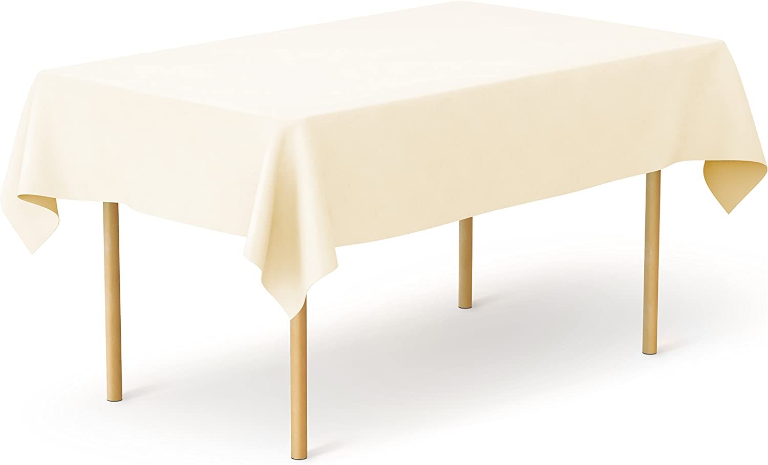 TigerChef Ivory Heavy Duty Plastic Tablecloth, 54" x 108", 12/Pack