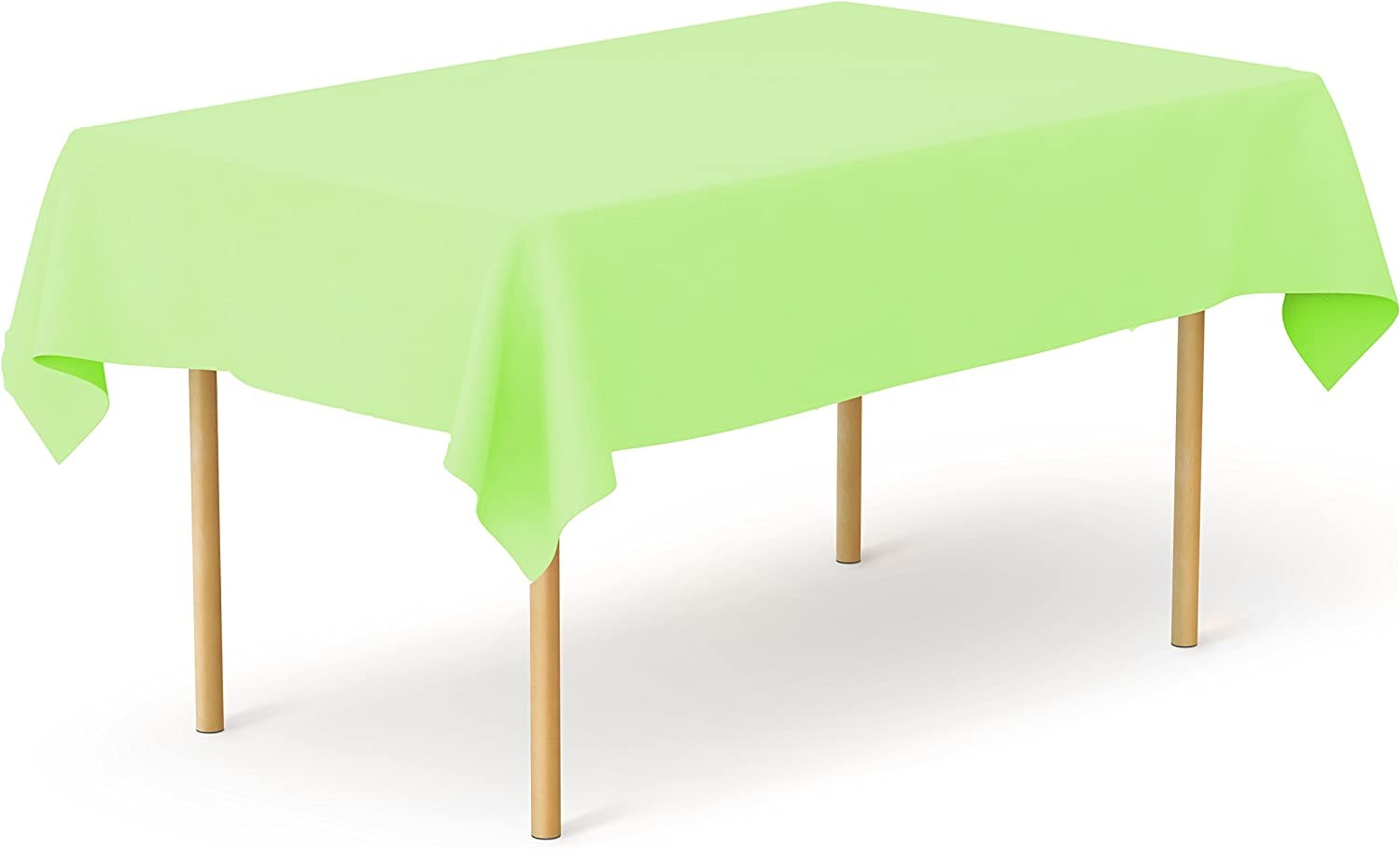 TigerChef Lime Green Heavy Duty Plastic Tablecloth, 54" x 108"