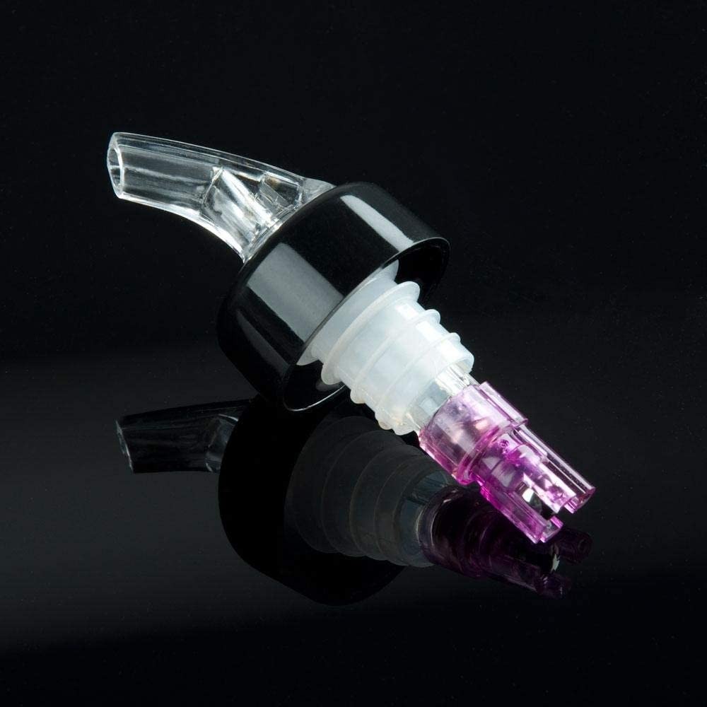 TigerChef Measured Liquor Pourer with Collar, Purple, 1-1/8 oz., 12/Pack