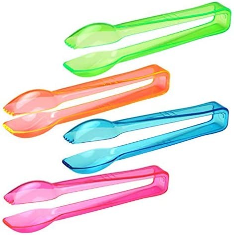 TigerChef Neon Serving Ice Tongs Set 6", 4/Pack