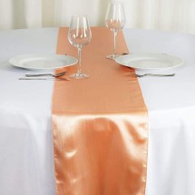 TigerChef Peach Satin Table Runner, 12&quot; x 108&quot;, 3/Pack