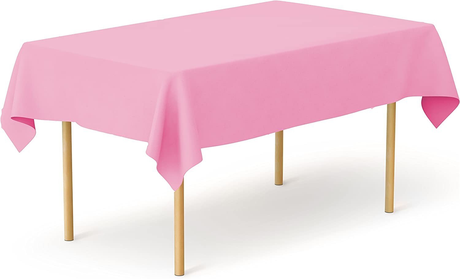 TigerChef Perfect Pink Heavy Duty Plastic Tablecloth, 54" x 108", 3/Pack