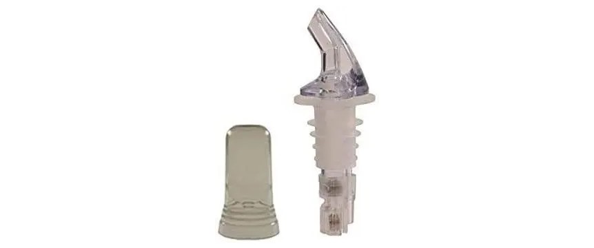 TigerChef Plastic Measured Liquor Pourer without Collar, Clear, with Pourer Dust Covers 1-1/4 oz. 24/Pack