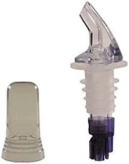 TigerChef Plastic Measured Liquor Pourer without Collar, Purple, with Pourer Dust Covers 1-1/8 oz., 24/Pack