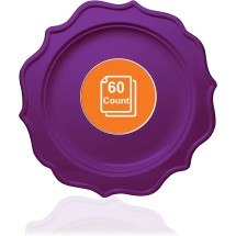 TigerChef Purple Scalloped Rim Disposable Appetizer Plate 8&quot;, 60/Pack