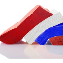 TigerChef Red, White and Blue 2-Ply Paper Beverage Napkins, 144/Pack