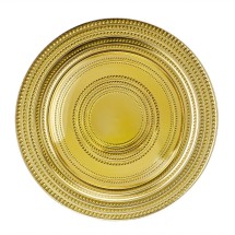 TigerChef Round Glass Gold Dot Charger Plate 13" 