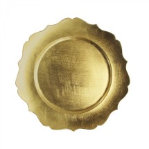 TigerChef Round Gold Scalloped Edge 13&quot; Charger Plate