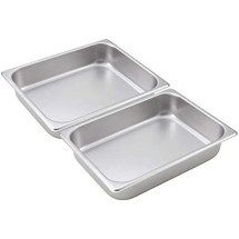 TigerChef Stainless Steel Half Size Steam Table Pan 2-1/2&quot; Deep - 2 pcs