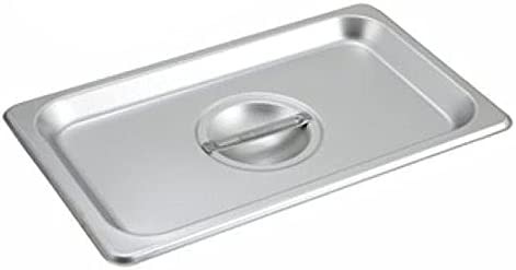 TigerChef Stainless Steel Lid for 1/4 Size Steam Pan - 2 pcs