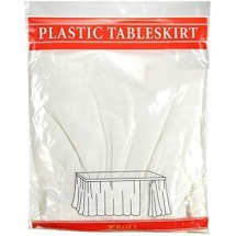 TigerChef White Plastic Table Skirt 4&quot; x 29&quot; - 12/Pack