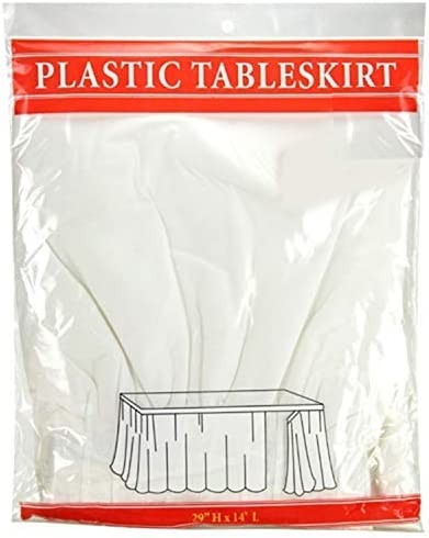 TigerChef White Plastic Table Skirt 4" x 29" - 12/Pack