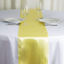 TigerChef Yellow Satin Table Runner, 12&quot; x 108&quot; - 3/Pack