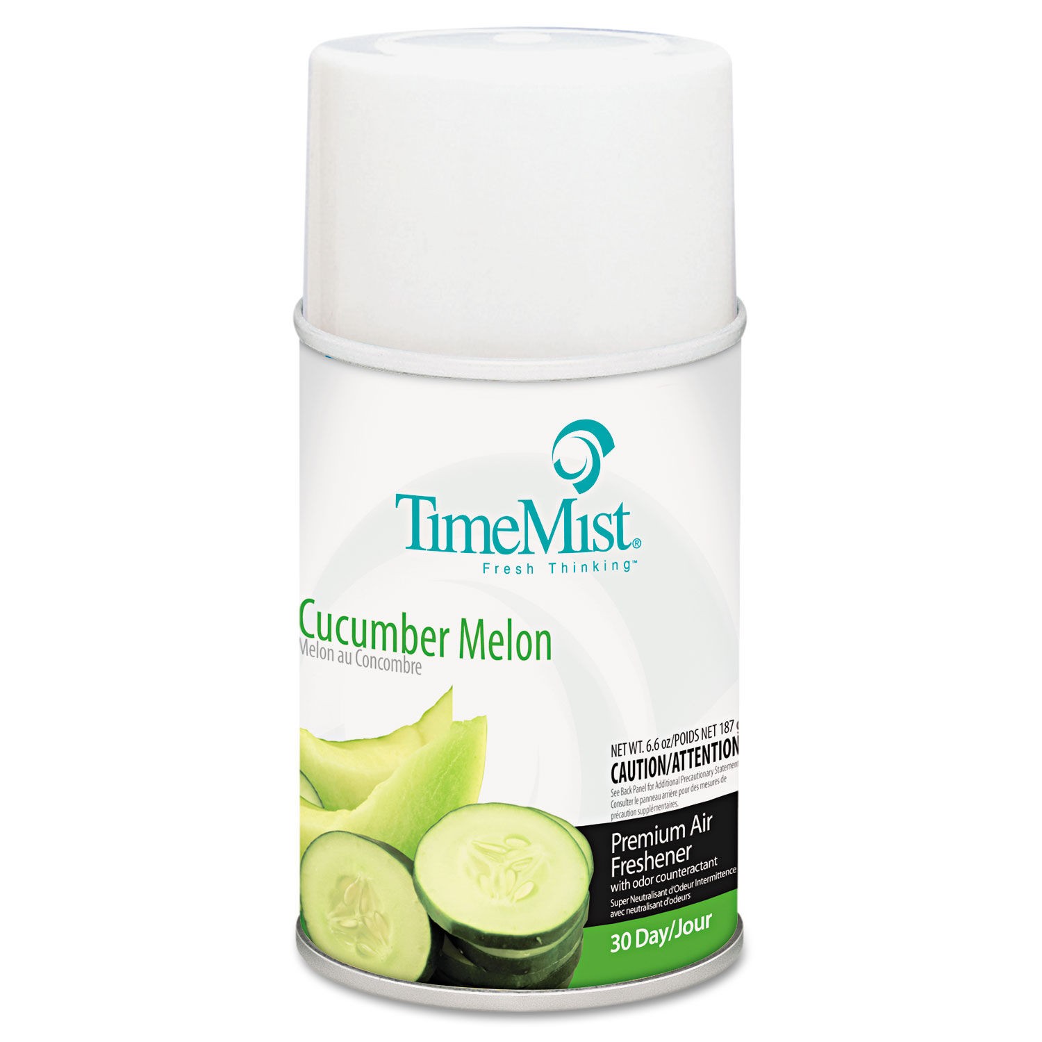 TimeMist Metered Air Freshener Refill, Cucumber Melon, 5.3 oz Aerosol, 12/Carton
