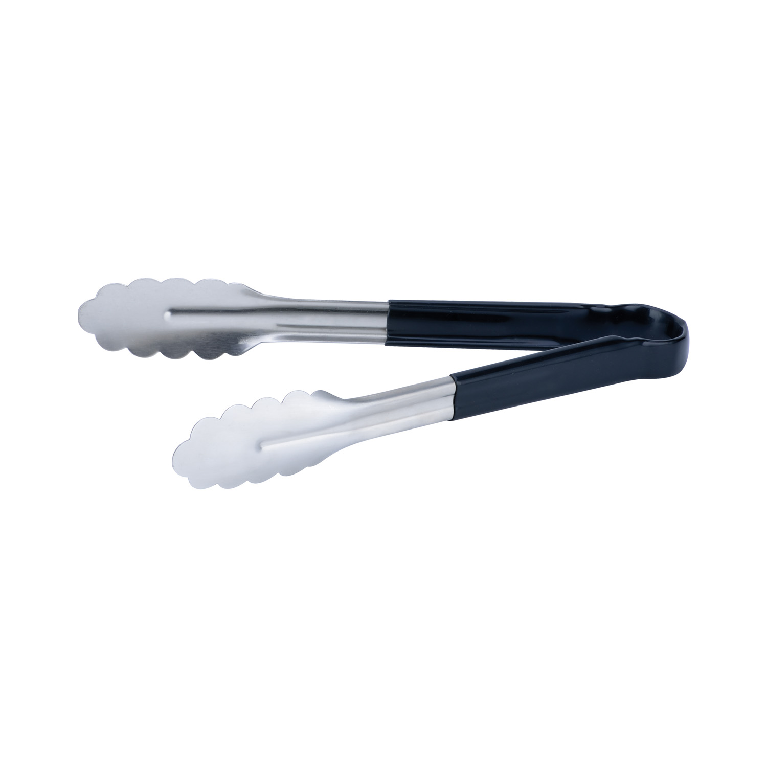 CAC China STCH-10BK Stainless Steel Tongs with Black Handle 10"