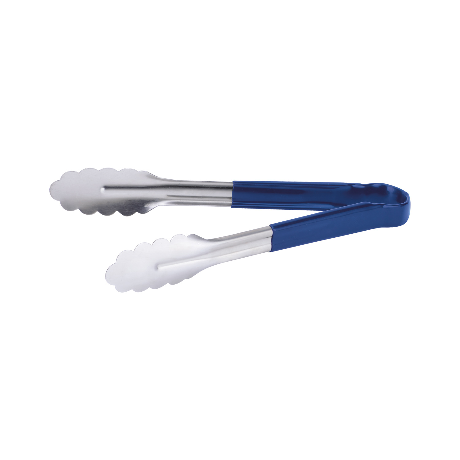CAC China STCH-10BL Heavy Duty Stainless Steel Tongs with Blue Handle, 10" 