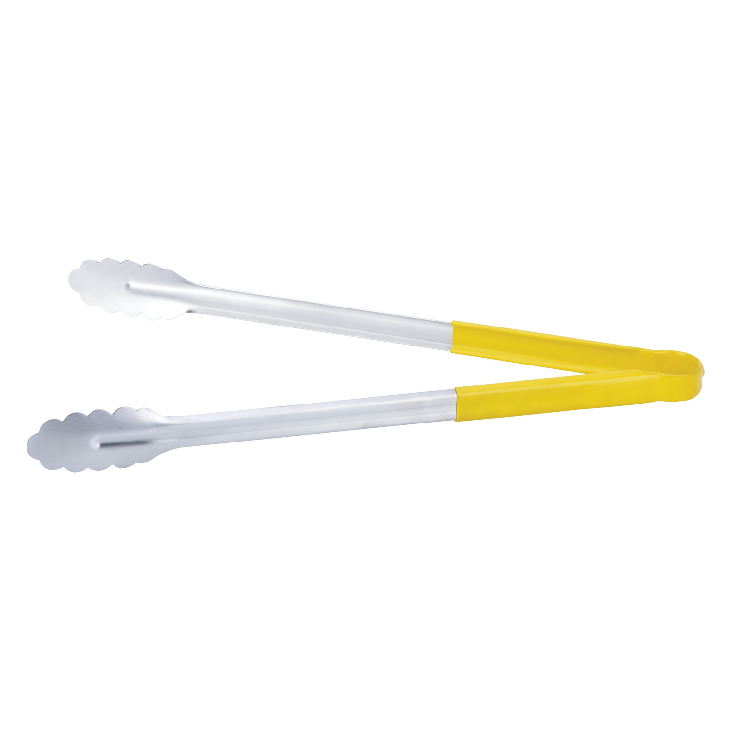 CAC China STCH-16YL Stainless Steel Tongs with Yellow Handle 16"