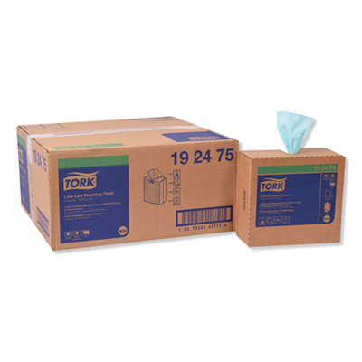 Tork Low-Lint Cleaning Cloths, Pop-Up Box, Turquoise, 16-1/2" x 9", 800 Cloths/Carton