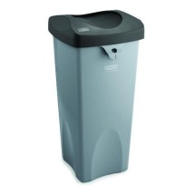 Untouchable Square Trash Can, 23 Gallon, Gray