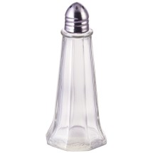 Winco G-110 Glass 1 oz. Tower Salt Shaker with Stainless Steel Top