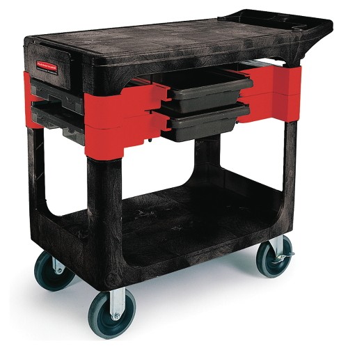 Trades Cart, Two-Shelf, Black