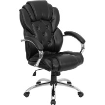Flash Furniture GO-908A-BK-GG Transitional Style Black Leather Executive Office Chair