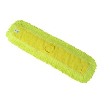 Trapper Commercial Dust Mop, Looped-end Launderable, 5&quot; x 24&quot;, Yellow