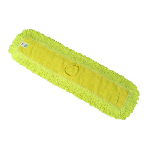 Trapper Commercial Dust Mop, Looped-end Launderable, 5" x 24", Yellow