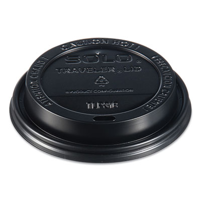 Dart Traveler Cappuccino Style Dome Lid, 10-24 oz. Cups, Black, 1000/Carton