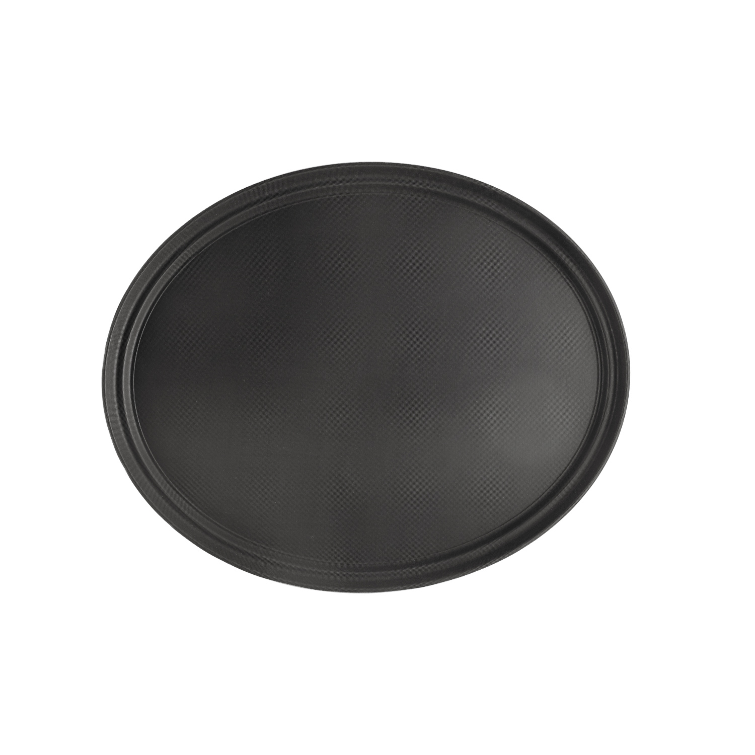 CAC China FGTO-2722BK Black Oval Fiberglass Tray, 27" x 22" 