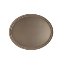 CAC China FGTO-2722BN Brown Oval Fiberglass Tray 27&quot; x 22&quot;