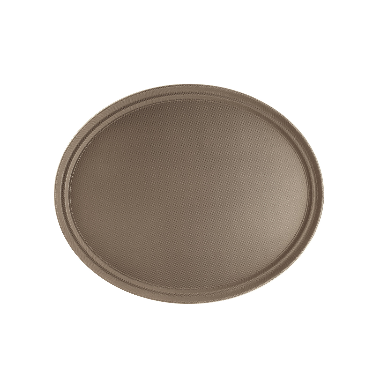 CAC China FGTO-2722BN Brown Oval Fiberglass Tray 27" x 22"