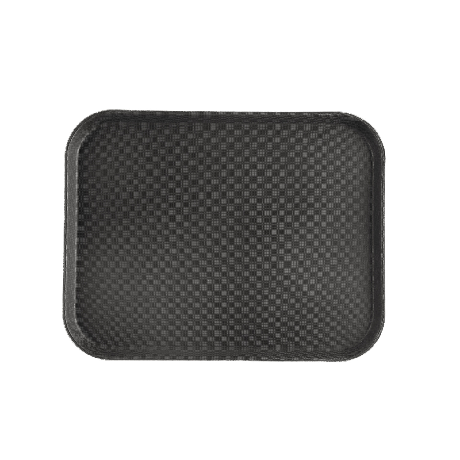 CAC China FGTD-1418BK Black Rectangular Fiberglass Tray 18" x 14"
