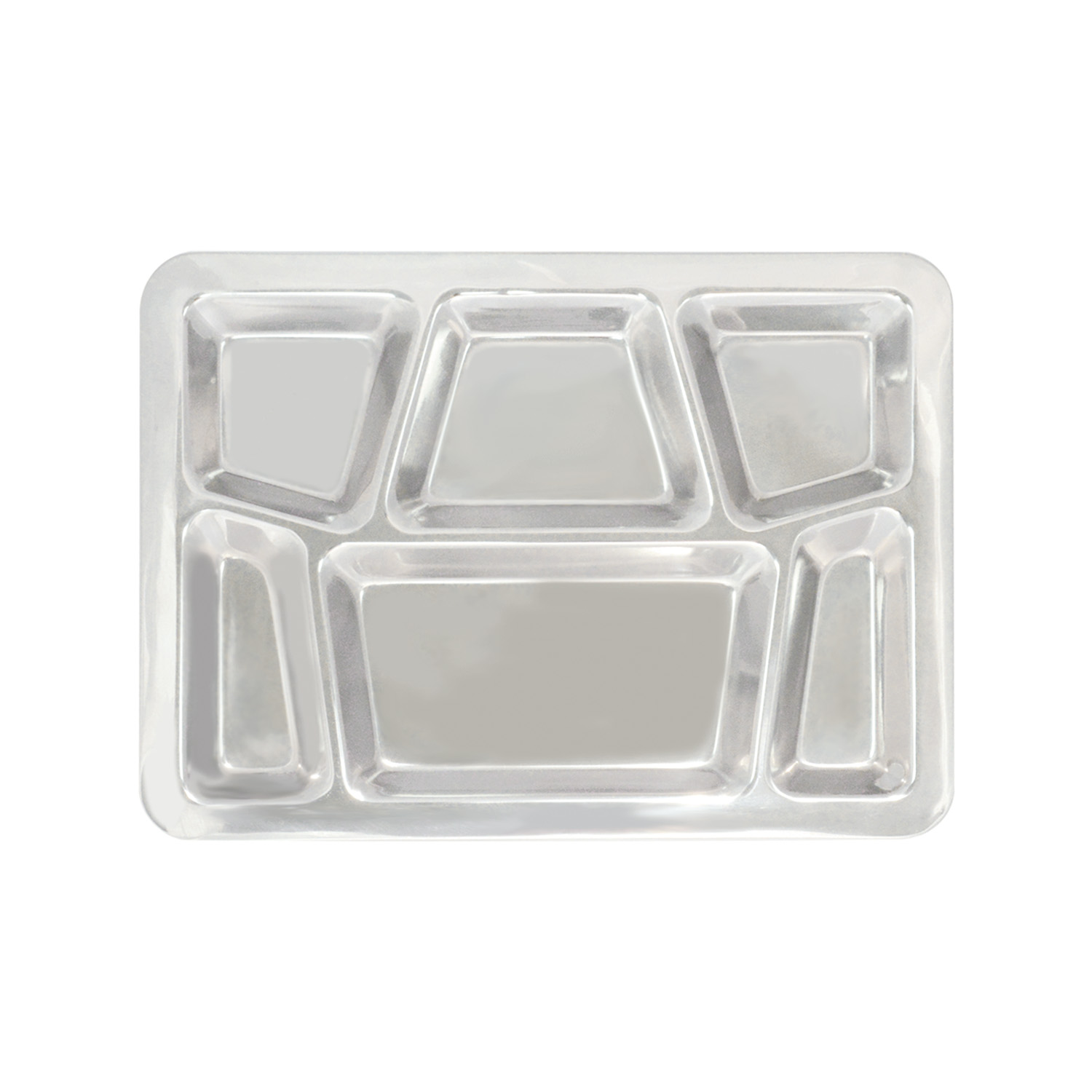 CAC China STRY-6T 6-Compartment Tray with Trapezoid Center 15-1/2" x 11-1/2"