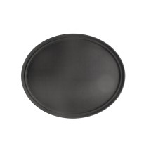 CAC China PDTO-2722BK Black Plastic Oval Super Tray 27&quot; x 22&quot;