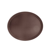 CAC China PDTO-2722BN Brown Plastic Oval Super Tray 27&quot; x 22&quot;