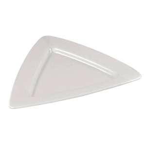 CAC China TRG-12 Festiware Triangle Deep Plate, White 11 1/2"