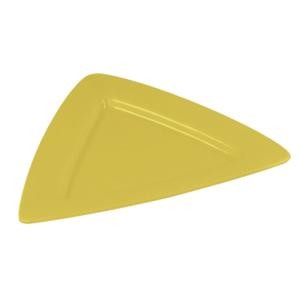 CAC China TRG-12-Y Festiware Triangle Deep Plate, Yellow 11 1/2"