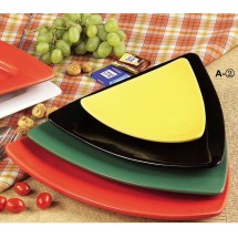 CAC China TRG-7-BLK Festiware Triangle Flat Plate, Black 7&quot;