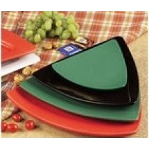 CAC China TRG-16-G Festiware Triangle Flat Plate, Green 10 1/2&quot;