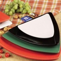 CAC China TRG-7 Festiware Triangle Flat Plate, White 7&quot;