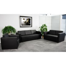 Flash Furniture ZB-TRINITY-8094-SET-BK-GG Trinity Series Reception Set