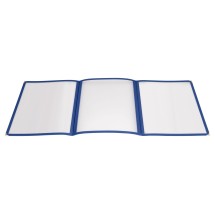 Winco PMCT-9B Blue Triple Fold Menu Cover 9-1/2&quot; x 12&quot;
