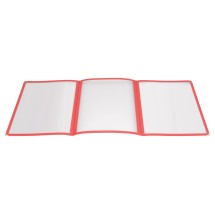 Winco PMCT-9R Red Triple Fold Menu Cover 9-1/2&quot; x 12&quot;