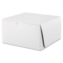 Tuck-Top Bakery Boxes, 10w x 10d x 5 1/2h, White, 100/Carton