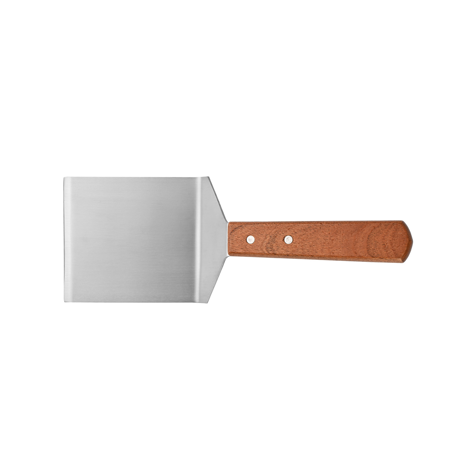 CAC China TNRW-BG44 Stainless Steel Burger Turner with Wood Handle 4-1/8"
